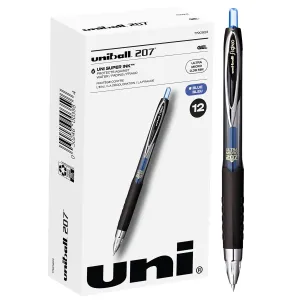 uniball 207 Signo Gel Ultra Micro Gel Pen, Retractable, Extra-Fine 0.38 Mm, Blue Ink, Smoke Barrel