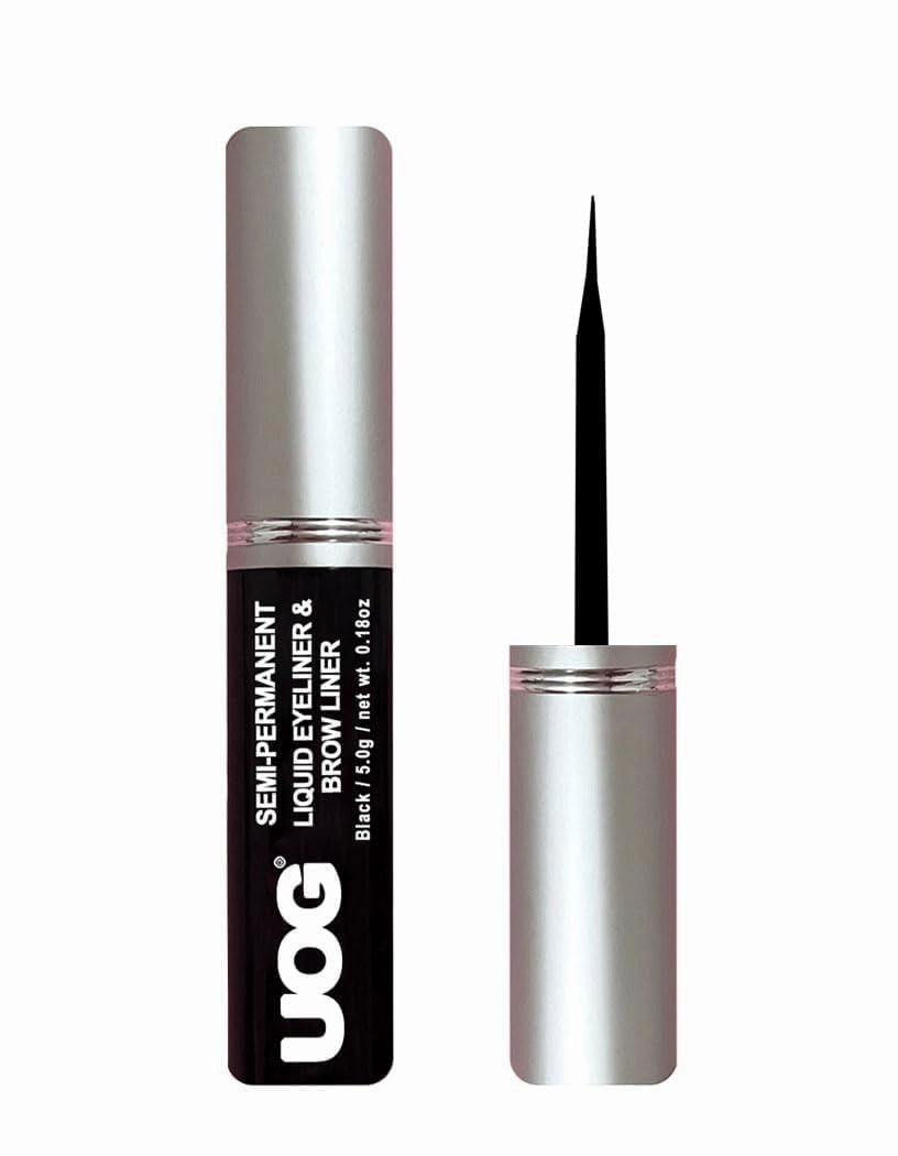 UOG Liquid Eyeliner & Eyebrow Liner - Waterproof, Semi-Permanent, Smudge-Proof, Lasts Up to 7 Days, Allergy-Free with Precise Slender Tip. 5.0 mL/0.18 Fl oz
