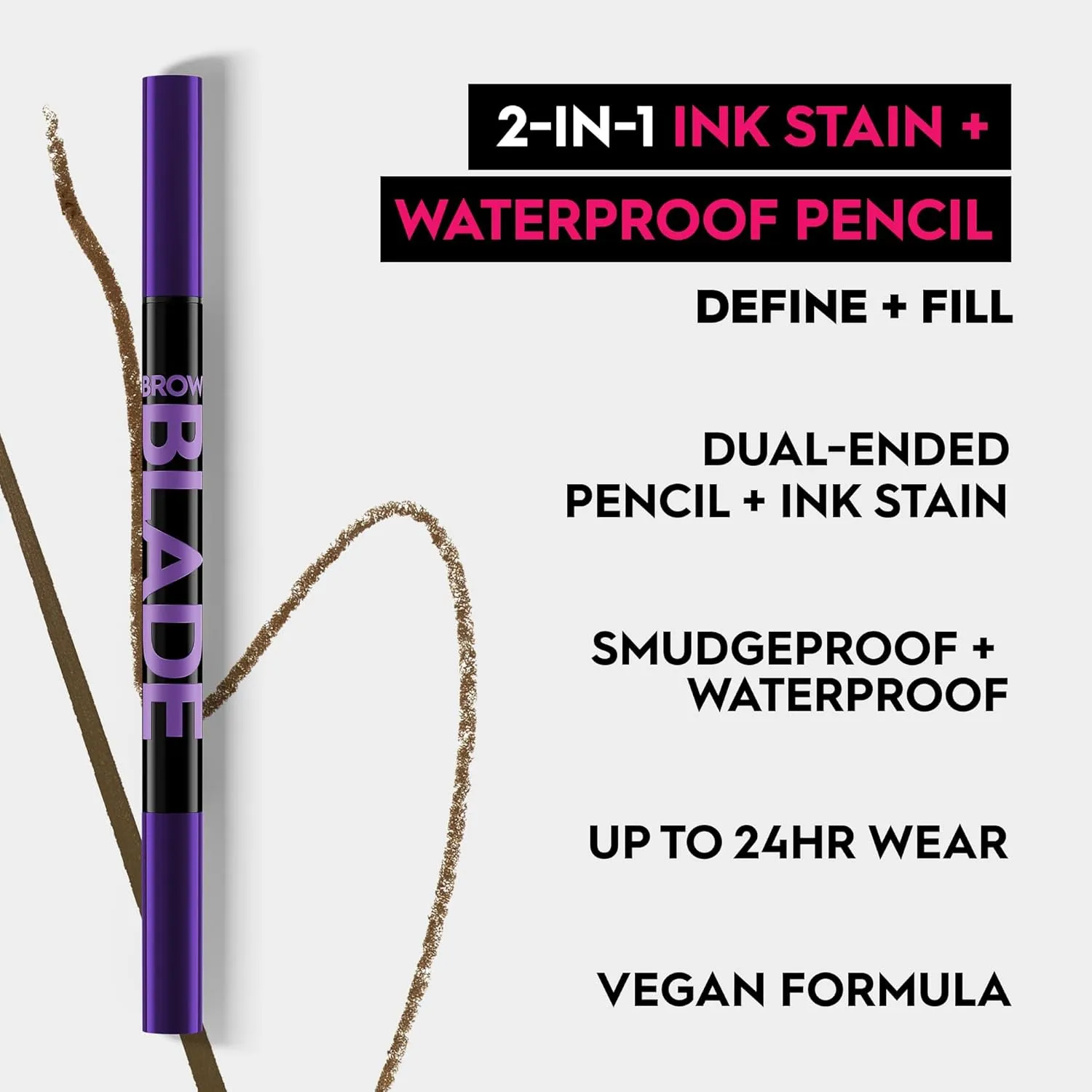Urban Decay Brow Blade 2-in-1 Eyebrow Pen & Waterproof Pencil, Smudge-proof, Transfer-resistant, Ink Stain & Creamy Brow Pencil, Vegan, Cruelty-free - 0.01 oz