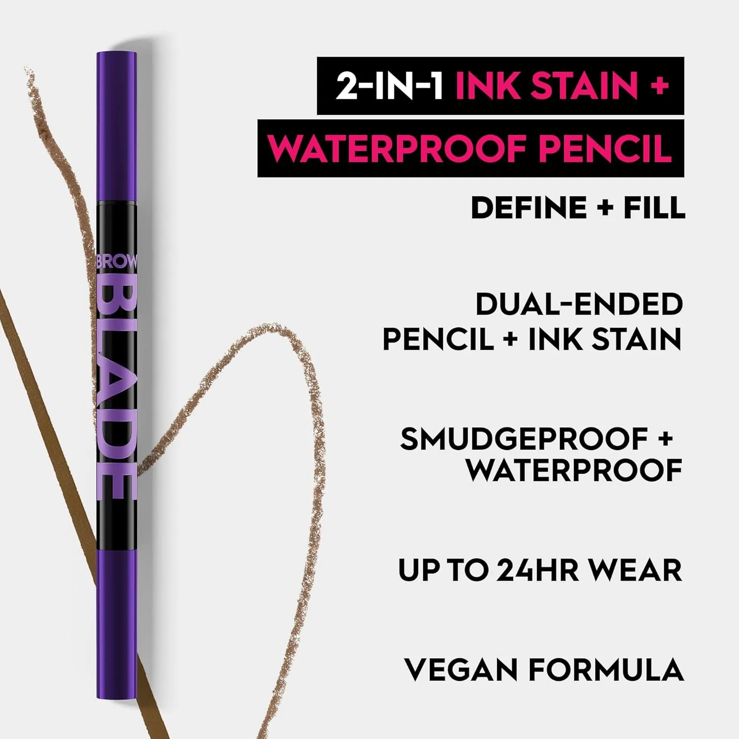 Urban Decay Brow Blade 2-in-1 Eyebrow Pen & Waterproof Pencil, Smudge-proof, Transfer-resistant, Ink Stain & Creamy Brow Pencil, Vegan, Cruelty-free - 0.01 oz