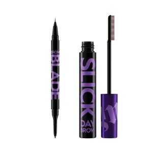 Urban Decay Taupe Eyebrow Pencil & Clear Brow Gel Bundle - Brow Blade 2-in-1 Microblading Eyebrow Pen   Waterproof Pencil (Taupe Trap), Slick Day Strong Hold Clear Brow Gel for Lifted, Laminated Brows