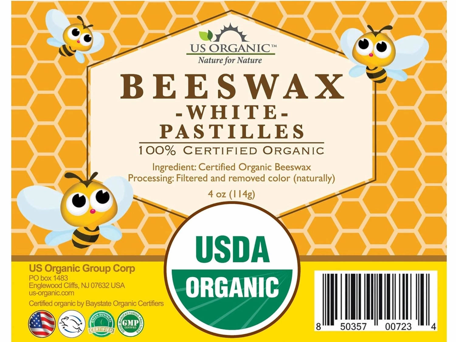 US Organic Beeswax 100% Pure White Pastilles, USDA Certified, for DIY Candle, Lip Balm, Body Cream, Lotion, Deodorant, Crayon, and Many More uses. 4 oz (Small)