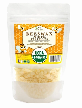 US Organic Beeswax 100% Pure White Pastilles, USDA Certified, for DIY Candle, Lip Balm, Body Cream, Lotion, Deodorant, Crayon, and Many More uses. 4 oz (Small)