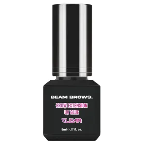 UV Brow Extensions Glue - Clear - Fast-Curing Transparent Eyebrow Adhesive for UV Extension Systems - Flexible, Long-Lasting Hold, Smudge-Proof Finish (Clear)
