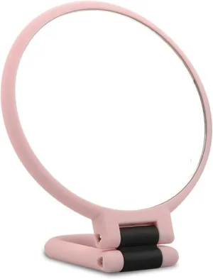 Vanity Mirror 10X Makeup Mirror 360 Degree Rotation Round Vanity Mirror Handheld Cosmetic Travel Magnifying Mirrors Desktop with Handle Cosmetic Tools Household Cosmetic Mirror (Color : Pink)