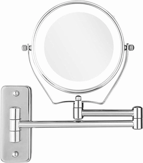 Vanity Mirror,Makeup Mirror Vanity Mirror Led Make up Mirror Wall Mounted,1X/7X Magnification Double Side,Folding Vanity Lamp Retractable 360 Rotating Function Beauty Mirror Cosmetic
