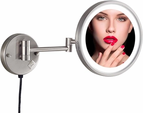 Vanity Mirror Round Make Up Mirror Wall Mounted 180° Ideal for Applying Make-Up Wearing Contacts and Shaving (Color : Chrome)