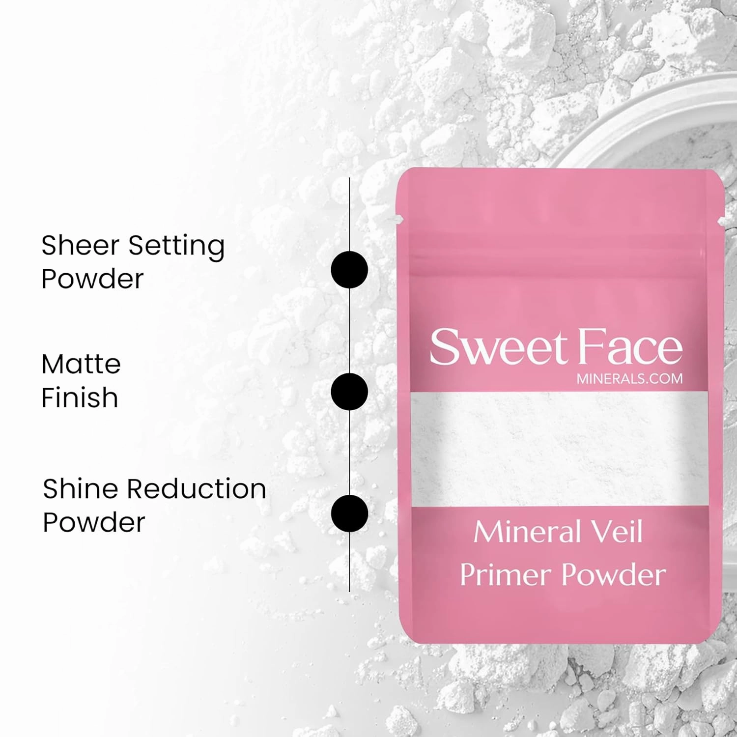 VEIL PRIMER BULK POWDER (1oz Refill Pouch) Matte Loose Minerals SPF 20 Oil Control Blurs Bare Face Extends Makeup Wear Melts Clear for Flawless Prep Before and Illuminating Setting Finish After