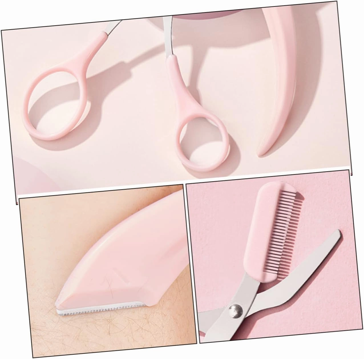 VICASKY 4 Sets Mini Eyebrow Scissors Comb Kit for Women Brow Trimmer Shaping Tool