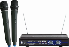 VocoPro UHF-3200 UHF-Dual Channel Wireless Microphone System
