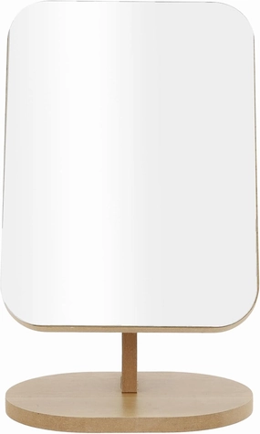 VOCOSTE 1Pc Women Large Rectangle Desktop Cosmetic Mirror for Business Travel Wood Color