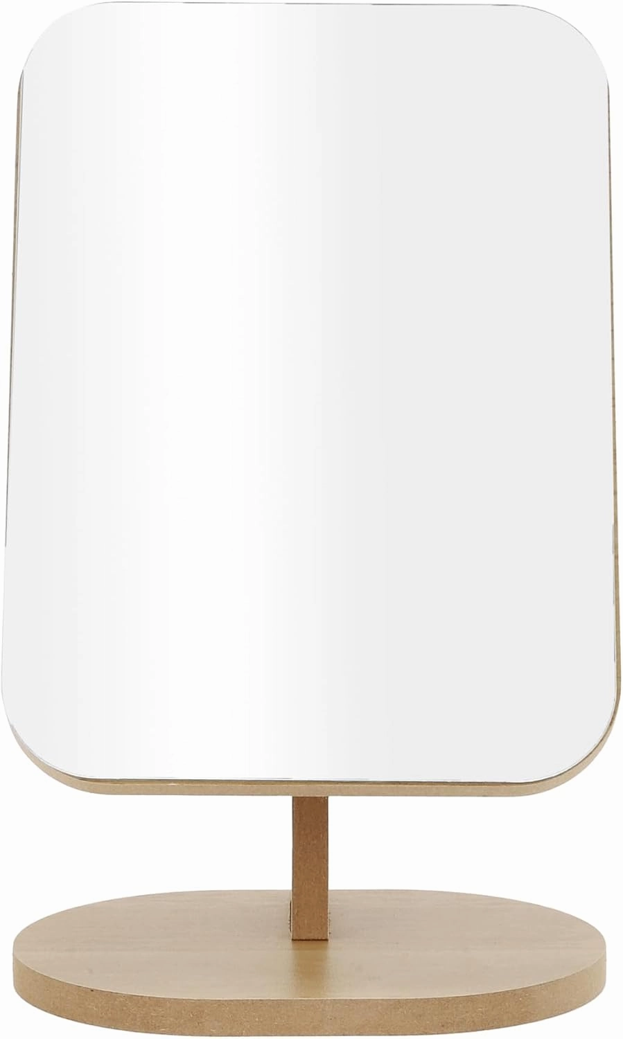 VOCOSTE 1Pc Women Large Rectangle Desktop Cosmetic Mirror for Business Travel Wood Color