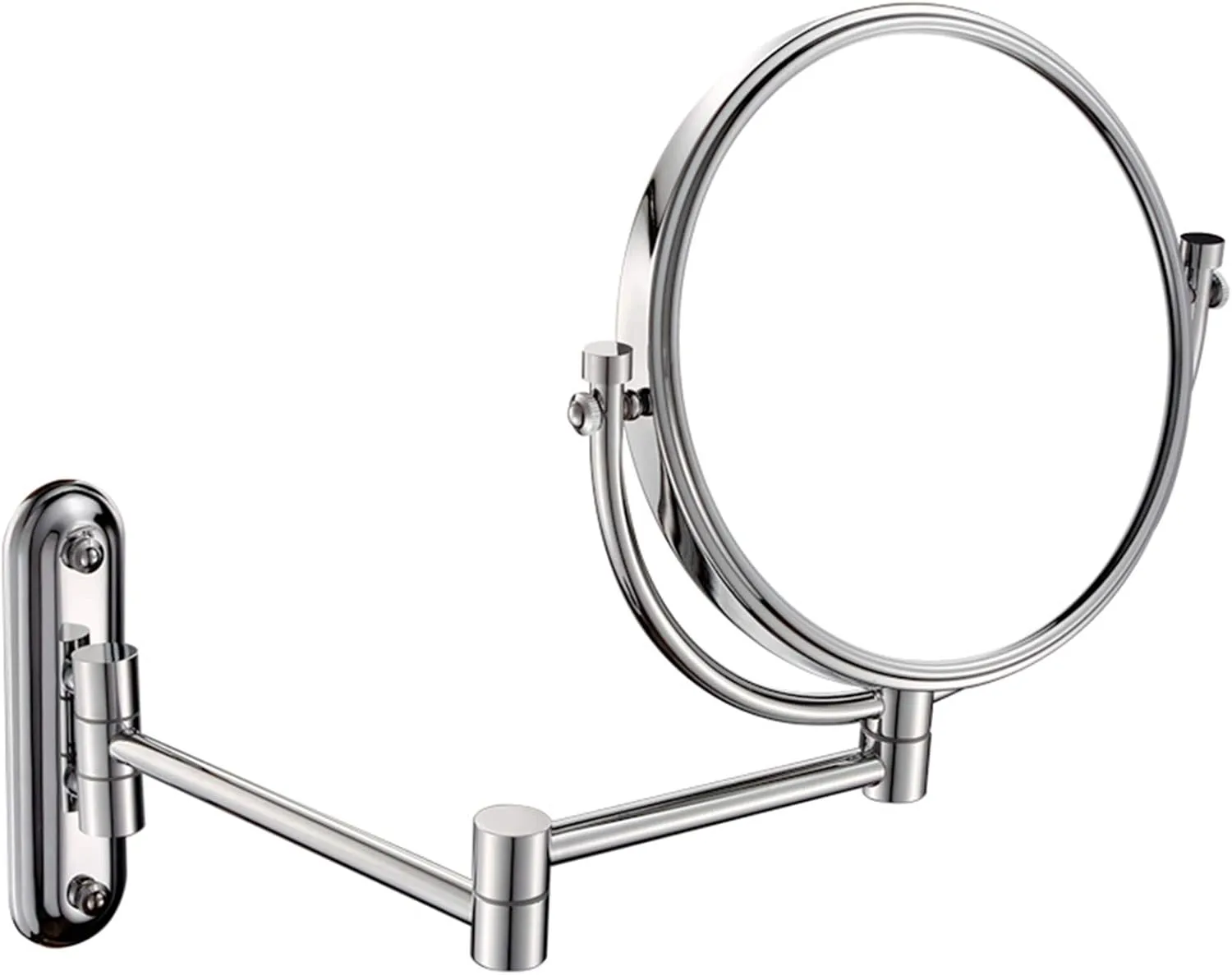 Wall Mounted 1X＆3X/5X/7X/10X Magnifying Makeup Mirror, 8 Inch Double Sided Chrome Finish Brass Extendable Swivel Shaving Vanity Mirrors,10x (Color : 5X)