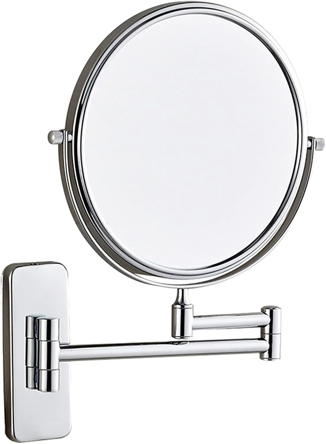 Wall Mounted Makeup Mirror, 8 inch 360° Rotatable Magnifying Shaving Mirror, Extendable Folding Arm Bathroom Vanity Mirrors (Cromo 3X)