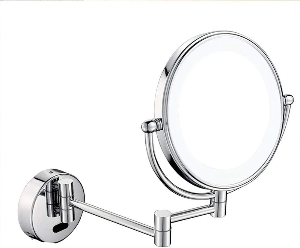 Wall Mounted Makeup Mirror with 3X Magnification for Girls 360 Degree Swivel Two-Sided Extendable Bathroom and Hotel