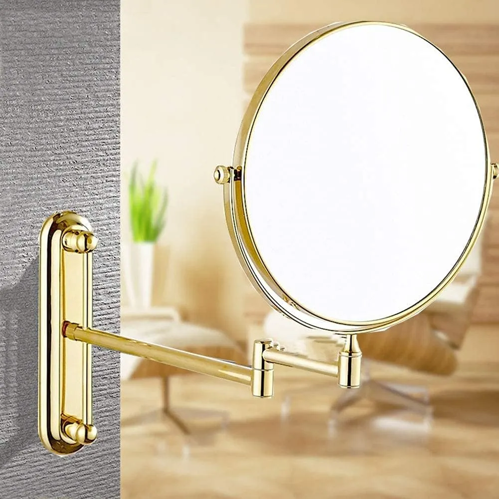 Wall Mounted Makeup Mirror,Magnifying Wall Bathroom Mirror,360 Degree Swivel Rotation with Distortion Free View(8in,3X)