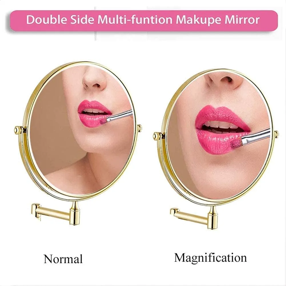 Wall Mounted Makeup Mirror,Magnifying Wall Bathroom Mirror,360 Degree Swivel Rotation with Distortion Free View(8in,3X)