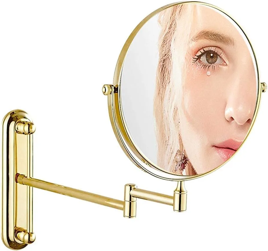 Wall Mounted Makeup Mirror,Magnifying Wall Bathroom Mirror,360 Degree Swivel Rotation with Distortion Free View(8in,3X)