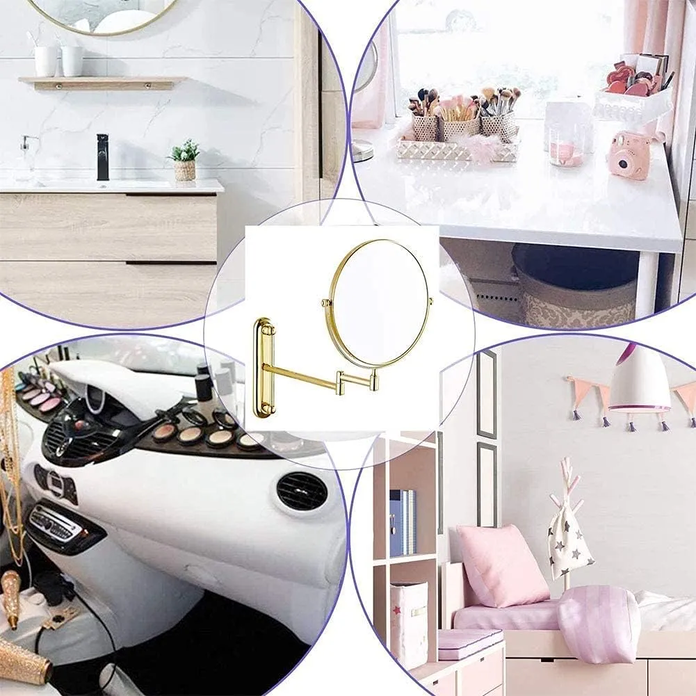 Wall Mounted Makeup Mirror,Magnifying Wall Bathroom Mirror,360 Degree Swivel Rotation with Distortion Free View(8in,3X)