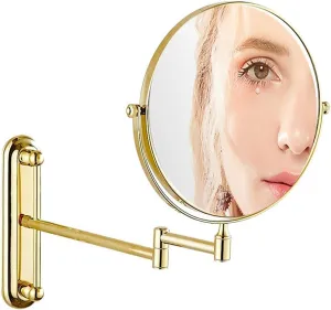Wall Mounted Makeup Mirror,Magnifying Wall Bathroom Mirror,360 Degree Swivel Rotation with Distortion Free View(8in,3X)