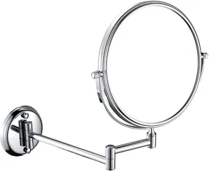 Wall Mounted Makeup Mirrors, 8 Inch Double Sided Vanity Mirrors with Magnifying, Bathroom Extendable Swivel Cosmetic Mirrors,Chrome,3X (Color : Cromo, Size : 10X)