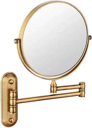 Wall Mounted Vanity Makeup Mirror 8 Inch with 3X Magnification, Makeup Mirror for Bathroom, 360 Degree Swivel Rotation with Distortion Free View, Two-Sided Extendable, for Girls