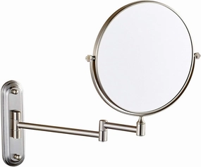 Wall Mounted 1X＆3X/5X/7X/10X Magnifying Makeup Mirror 8 Inch Double Sided Brass Extendable Arm Rotatable Shaving Vanity Mirrors for Bathroom Nickel 3X (Color : Bras(Nickel,3X)