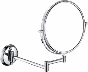 Wall Mounted Makeup Mirror, 1X＆3X/5X/7X/10X Magnification Vanity Mirrors, 8 Inch Double Sided Brass Folding Swivel Shaving Mirrors,Rose Gold,3X (Color : Chrome, Size : 10X)