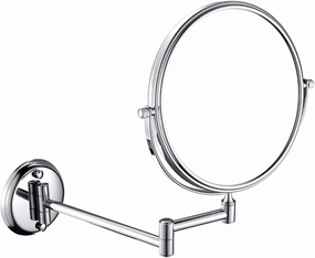 Wall Mounted Makeup Mirror, 1X＆3X/5X/7X/10X Magnification Vanity Mirrors, 8 Inch Double Sided Brass Folding Swivel Shaving Mirrors,Rose Gold,3X (Color : Chrome, Size : 3X)