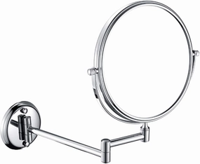 Wall Mounted Makeup Mirror, 1X＆3X/5X/7X/10X Magnification Vanity Mirrors, 8 Inch Double Sided Brass Folding Swivel Shaving Mirrors,Rose Gold,3X (Color : Chrome, Size : 5X)