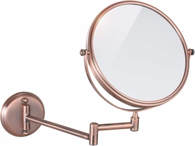Wall Mounted Makeup Mirror, 1X＆3X/5X/7X/10X Magnification Vanity Mirrors, 8 Inch Double Sided Brass Folding Swivel Shaving Mirrors,Rose Gold,3X (Color : Rose Gold, Size : 7X)