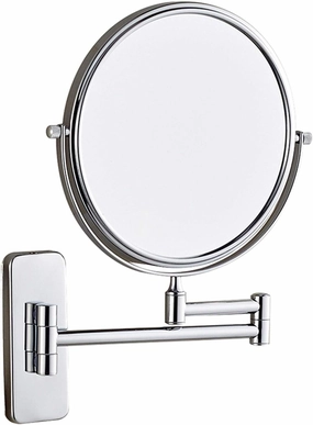 Wall Mounted Makeup Mirror, 1X＆3X/5X/7X/10X Magnification Vanity Mirrors, Bathroom 8 Inch Double Sided Extendable Swivel Shaving Mirrors,Gold,7X (Color : Chrome, Size : 5X)