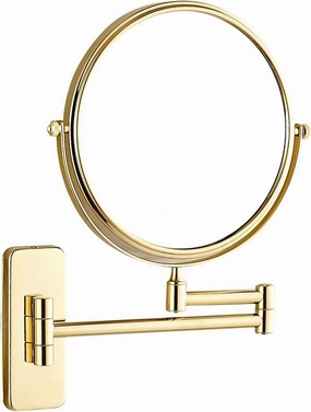 Wall Mounted Makeup Mirror, 1X＆3X/5X/7X/10X Magnification Vanity Mirrors, Bathroom 8 Inch Double Sided Extendable Swivel Shaving Mirrors,Gold,7X (Color : Gold, Size : 5X)
