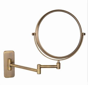 Wall Mounted Makeup Mirror, 1X＆3X/5X/7X/10X Magnification Vanity Mirrors, Bathroom 8 Inch Double Sided Folding Swivel Shaving Mirrors,Gold,7X (Color : Brass, Size : 3X)