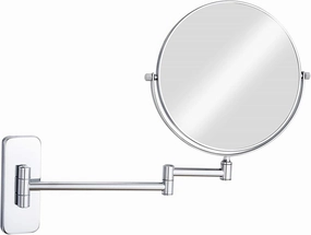 Wall Mounted Makeup Mirror, 1X＆3X/5X/7X/10X Magnification Vanity Mirrors, Bathroom 8 Inch Double Sided Folding Swivel Shaving Mirrors,Gold,7X (Color : Chrome, Size : 3X)