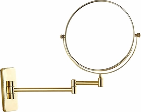 Wall Mounted Makeup Mirror, 1X＆3X/5X/7X/10X Magnification Vanity Mirrors, Bathroom 8 Inch Double Sided Folding Swivel Shaving Mirrors,Gold,7X (Color : Gold, Size : 7X)