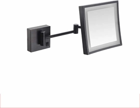 Wall Mounted Makeup Mirror 360 Degree Swivel Rotation with Distortion Free View Flexible Gooseneck and Locking Suction (Color : Matte Black)