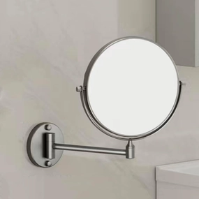Wall Mounted Makeup Mirror, 3X Magnifying Mirror, 360° Swivel, Retractable Folding Bathroom Shaving Mirror, Aluminium Alloy Frame, 3 Styles(Size:1 Fold)