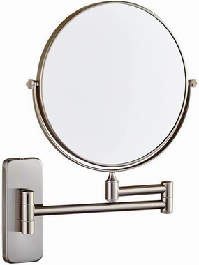 Wall Mounted Makeup Mirror, 8" Double-Sided Magnifying Mirror, Adjustable Extendable Swivel, for Bathroom & Vanity(5X)