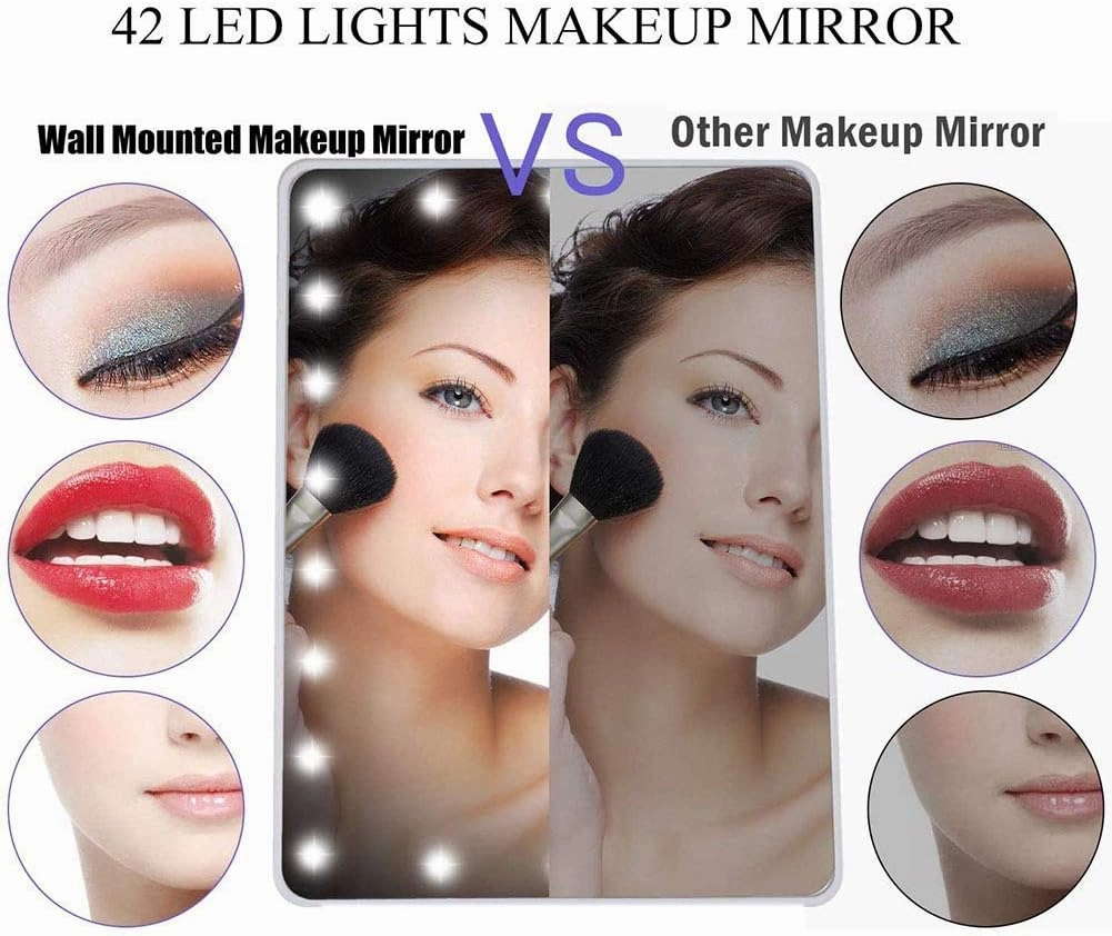 Wall Mounted Makeup Mirror for Bathroom, Two-Sided Extendable, 360 Degree Swivel, Plug Operated (Size : 7X)