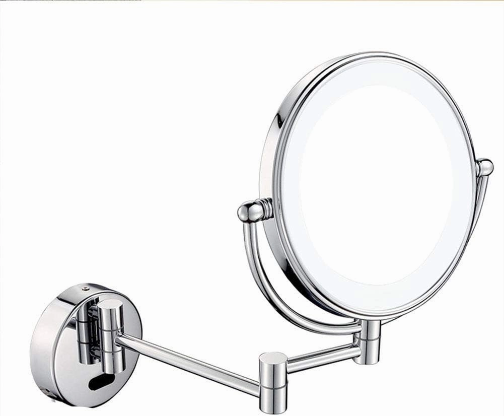 Wall Mounted Makeup Mirror with 3X Magnification for Girls 360 Degree Swivel Two-Sided Extendable Bathroom and Hotel