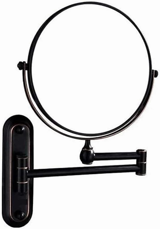 Wall-Mounted Makeup Mirror with Double-Sided Magnification and Normal View, 360° Rotating, Extendable Arm for Bathroom, Vanity, Shaving Use(10x)