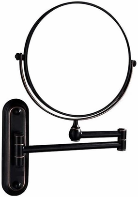 Wall-Mounted Makeup Mirror with Double-Sided Magnification and Normal View, 360° Rotating, Extendable Arm for Bathroom, Vanity, Shaving Use(10x)
