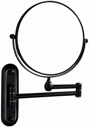 Wall-Mounted Makeup Mirror with Double-Sided Magnification and Normal View, 360° Rotating, Extendable Arm for Bathroom, Vanity, Shaving Use(7X)