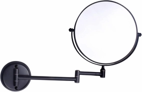 Wall Mounted Makeup Mirrors, 8 Inch Double Sided Vanity Mirrors with Magnifying, Bathroom Extendable Swivel Cosmetic Mirrors,Chrome,3X (Color : Black, Size : 7X)