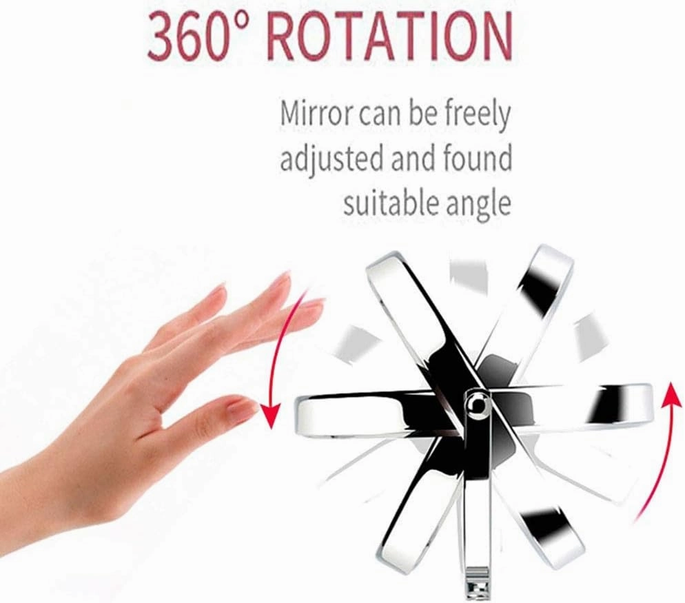 Wall Mounted Vanity Makeup Mirror, 8 Inch Makeup Mirror with Magnification, 360 Degree Swivel, Two-Sided Extendable, Makeup Mirror with 12" Extension for Bathroom & Bedroom(Matte Black,5X)