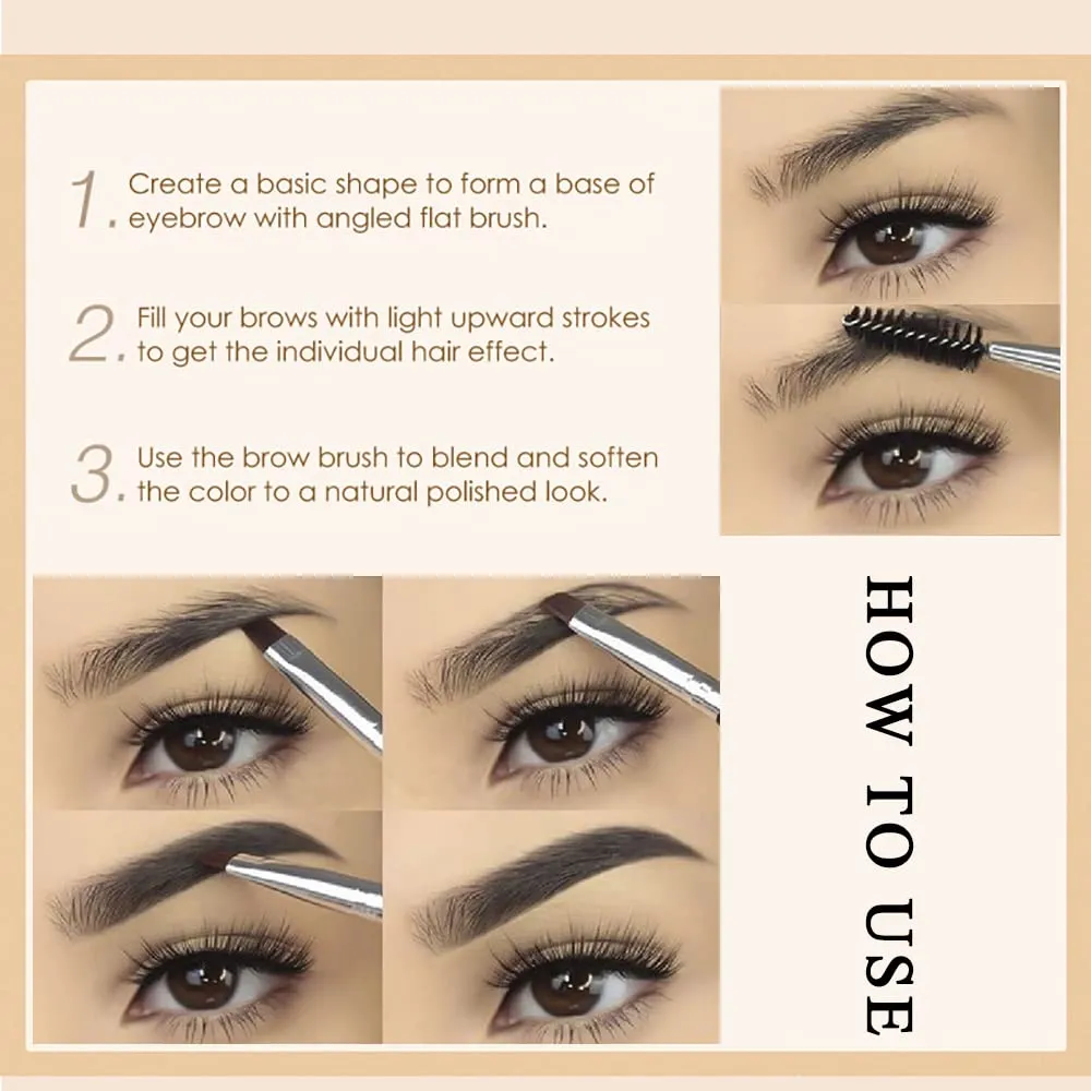 Waterproof Eyebrow Gel for Long Lasting, Highly Tinted Liquid Eye Brow Makeup, Sweatproof, Natural (Black Brown 2 pcs)