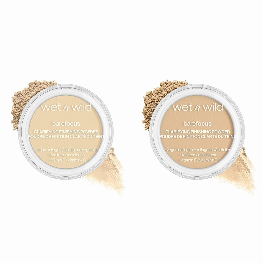 wet n wild Bare Focus Clarifying Finishing Powder | Matte | Pressed Setting Powder Fair-Light & Light-Medium