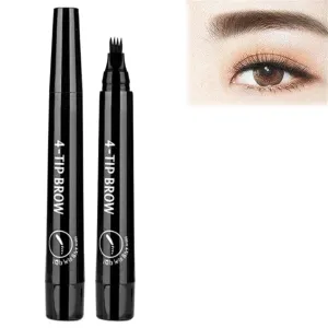 Whimsyard Eyebrow Pencil, Whimsyard Eyebrow, 3D Microblading 4-Tip Eyebrow Pen, Natural Eye Brow Pencils, Microblading Eyebrow Pen-Black