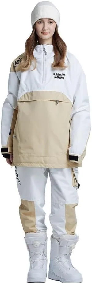 Women's Snow Clothing Ski Suit Sets Outdoor Sports Snowboarding Wear Waterproof Breathable Jackets and Pants,Khaki L